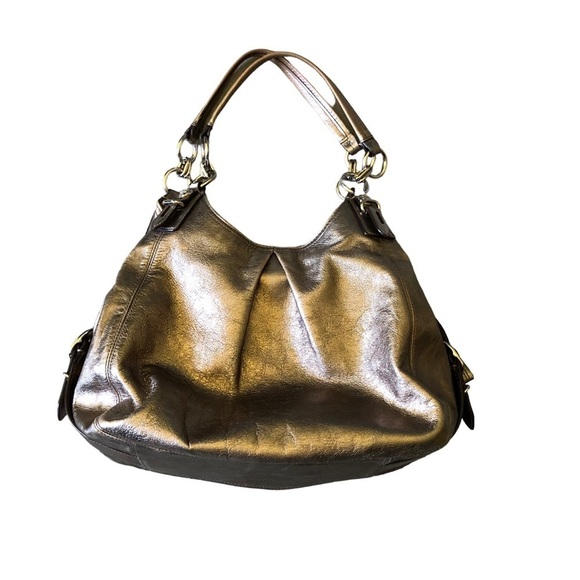 VTG Coach Satchel Purse Clam Shell Metallic Bronze Y2K Mermaidcore Coastal 90s - Picture 1 of 16